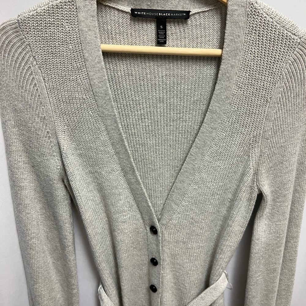 White house black market Long Button-Front Cardigan/Dress - Picture 8 of 13